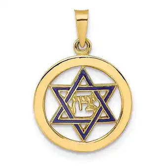 Walmart Finest Gold 14K Polished & Enameled Solid Star of David Pendant offer