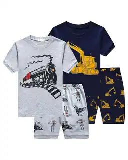 Walmart FEDPOP Toddler Boys Pajamas Monster Train Short Sleepwear Sets 3T offer