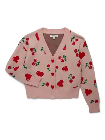 Walmart Nik & Leksi Girls Valentine's Cardigan Sweater, Sizes 4-16 offer