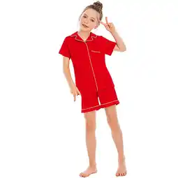 Walmart Boy Pajamas Short Sleeve Sleepwear Button-Down Nightwear Cute Pajama Set for Boys 6-7 Years offer