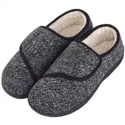 Walmart LongBay Men's Adjustable Diabetic Slippers Memory Foam Arthritis Edema Swollen House Shoes offer