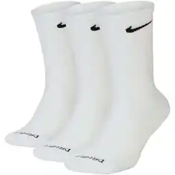 Walmart NikeDRI-FIT Men's Everyday Plus Cushion Crew Training Socks (3 Pairs) White Size Medium offer