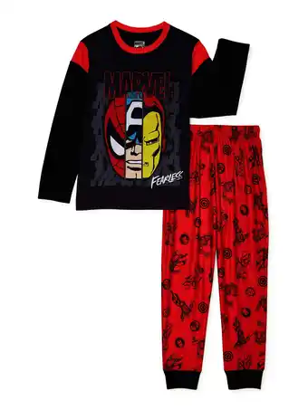 Walmart Marvel Boys Long Sleeve Top & Long Pants 2-Piece Pajama Set, Sizes 4-12 offer