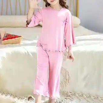 Walmart ATOGUTA Girls Lounge Set Size 2T-8 Kids Pajamas Long Sleeve Fall Winter Sleepwear Pink offer