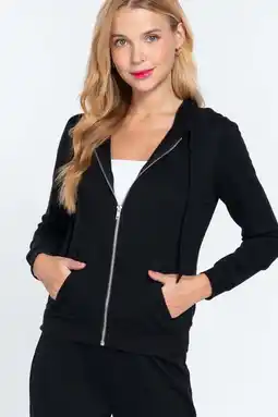 Walmart Women's Basic Zip Up Fleece Hoodie Jacket Lightweight w/ Pockets offer