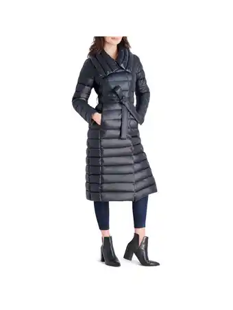 Walmart Via Spiga Women's Long Quilted Winter Puffer Coat with Belted Waist offer