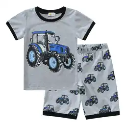 Walmart Little Hand Toddler Boy Pajama Set Summer Pjs 100% Cotton Short Sleeve Sleepwear 3T offer