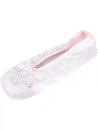 Walmart Isotoner Girl's Satin Pearl Ballerina Slippers offer