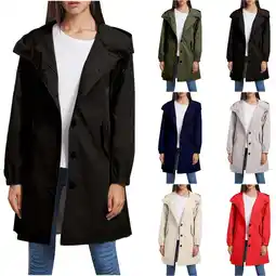 Walmart Patlollav Womens Hooded Windbreaker Long Coat Long Sleeve Outdoor Wind and Rain Coat offer