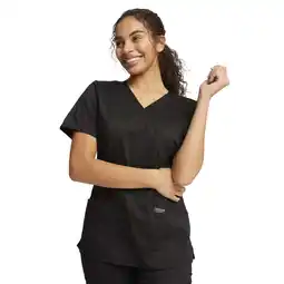 Walmart Cherokee Workwear Revolution Women's Scrubs Top Mock Wrap WW610 offer