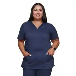 Walmart Cherokee Workwear Revolution Scrubs Top For Women V-Neck WW620 offer