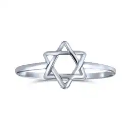 Walmart Bling Jewelry Womens Minimalist Silver Ring with Star of David Judaic Knuckle Band Sterling offer