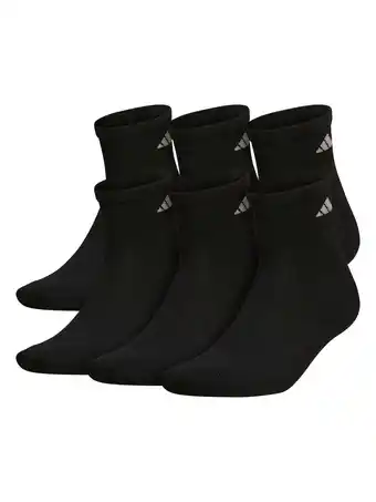 Walmart ADIDAS Mens 6 Pack Black Logo Casual Ankle Socks 12-15 offer