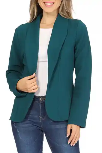 Walmart MOA COLLECTION Women's Casual Lightweight Blazer Jacket-Long Sleeves Open Front offer