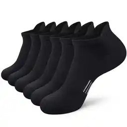 Walmart Loritta 6 Pairs Socks for Men Ankle Athletic Mens Running Socks Cushioned Black Low Cut Size 6-12 offer