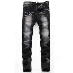 Walmart Leesechin Men Pants Clearance,Denim Pants Slim Elastic Slim Button Zipper Fashion Casual Pants offer