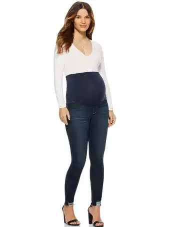 Walmart Sofia Jeans by Sofia Vergara Women's Maternity Rosa Curvy Jeans with Full Belly Band offer