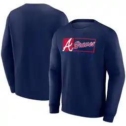 Walmart Men's Fanatics Navy Atlanta Braves Focus Fleece Pullover Sweatshirt offer