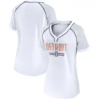 Walmart Women's Fanatics White Detroit Tigers Play Calling Raglan V-Neck T-Shirt offer