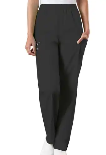 Walmart Cherokee Workwear Women's Scrubs Pant Natural Rise Tapered Pull-On Cargo 4200 offer