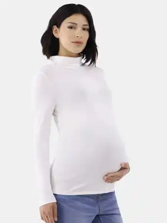 Walmart Time and Tru Women's Maternity Turtleneck Shirt with Long Sleeves offer