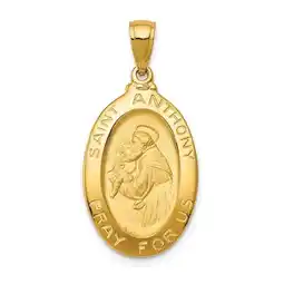 Walmart Finest Gold 14K Yellow Gold Saint Anthony Oval Medal Hollow Pendant offer