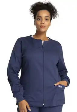 Walmart Cherokee Zip Front Scrub Jackets for Women, Workwear Core Stretch Soft Brushed Twill 4315 offer