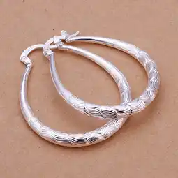 Walmart Rygai 925 Sterling Silver U Shape Hoop Dangle Earrings for Women offer