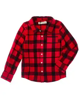 Walmart MONICA + ANDY girls Flannel Shirt, 0-3M, Red offer