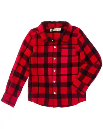 Walmart MONICA + ANDY girls Flannel Shirt, 0-3M, Red offer