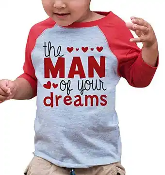 Walmart 7 ate 9 Apparel Boy's Valentine's Day Toddler Vintage Baseball Tee Red and Grey offer