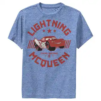 Walmart Boy's Cars Lightning McQueen Drag Racing Performance Graphic Tee Royal Blue Heather X Large offer