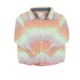 Walmart Pre-Owned Gymboree Boys Orange| Green | Purple Stripe Button Down Long Sleeve size: 2T (Excellent) offer