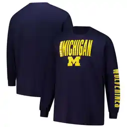 Walmart Men's Fanatics Navy Michigan Wolverines Big & Tall Vision Long Sleeve T-Shirt offer