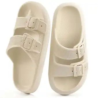 Walmart Ecetana Slides Sandals for Women Cloud Slides Pillow House Sandals Non-slip Shower Shoes offer