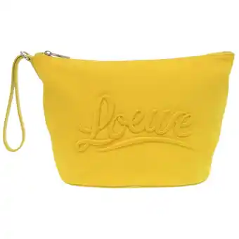 Walmart Pre-Owned LOEWE Tick Pouch Canvas Yellow Clutch Bag 1824LOEWE (Good) offer