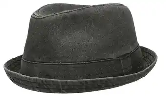 Walmart Men's Distressed Fedora Hat Washed Cotton w/Pattern Lining offer