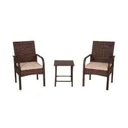 Walmart Polytrends Bradbury Outdoor 3-pc. Wicker Bistro Patio Set with Cushions Beige offer