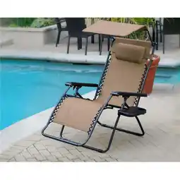 Walmart Oversized Zero Gravity Chair with Sunshade & Drink Tray, Tan offer