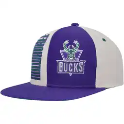 Walmart Men's Mitchell & Ness Cream Milwaukee Bucks Hardwood Classics Pop Snapback Hat offer