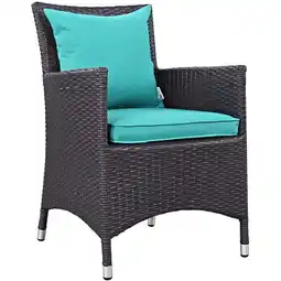 Walmart Pemberly Row Patio Dining Arm Chair in Espresso and Turquoise offer