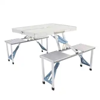 Walmart SalonMore Portable Folding Picnic Table with 4-Person Chair Seats Foldable Table Aluminum Alloy offer