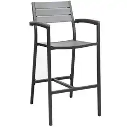 Walmart Hawthorne Collection Patio Bar Stool in Brown and Gray offer