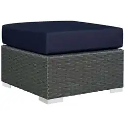 Walmart Hawthorne Collection Patio Ottoman in Canvas Navy offer