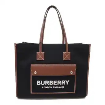 Walmart Pre-Owned BURBERRY Tote Bag Black Brown leather canvas 8055747 (New) offer