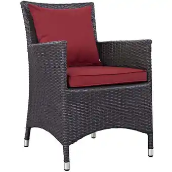 Walmart Pemberly Row Patio Dining Arm Chair in Espresso and Red offer