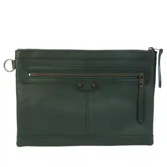 Walmart Pre-Owned Balenciaga Classic Clip M 273022 Men,Women Leather Clutch Bag Dark Green (Good) offer