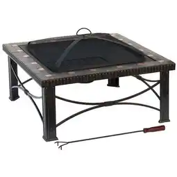 Walmart Slate Tile Square Wood Burning Fire Pit, Antique Black - 19.5 x 30 x 30 in offer