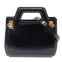 Walmart Pre-Owned Salvatore Ferragamo Shoulder Bag Black leather 2.13486E+11 (Like New) offer