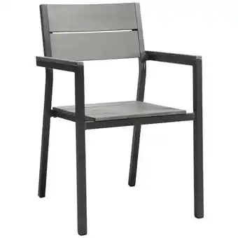 Walmart Hawthorne Collections Outdoor Dining Armchair in Brown and Gray offer